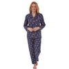 Navy Robin Flannelette Wincey PJs Pyjama Set 100% Cotton
