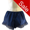 Sale Navy Blue Sexy Satin & Lace French Knickers Shorts