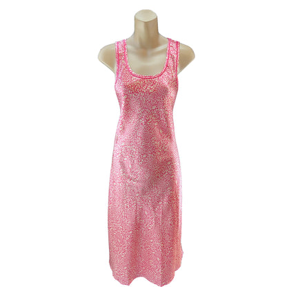 Pink Floral Sexy Silky Satin Chemise Nightdress Negligee Lingerie PLUS SIZE