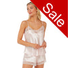 Sale Pink Sexy Satin & Lace Cami Set with French Knickers