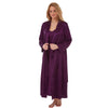 Matching Long Full Length Purple Sexy Satin Nightdress & Wrap Set Negligee Lingerie PLUS SIZE