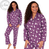 Purple Poler Bears Flannelette Wincey PJs Pyjama Set 100% Cotton