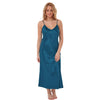 Long Full Length Plain Teal Blue Sexy Satin Chemise Nightdress Negligee PLUS SIZE
