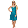 Plain Teal Blue Sexy Satin Chemise Nightie Negligee Lingerie PLUS SIZE